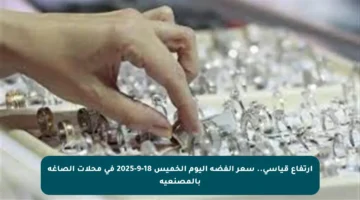 ارتفاع قياسي.. سعر الفضة اليوم الخميس 18-9-2025 في محلات الصاغة بالمصنعية